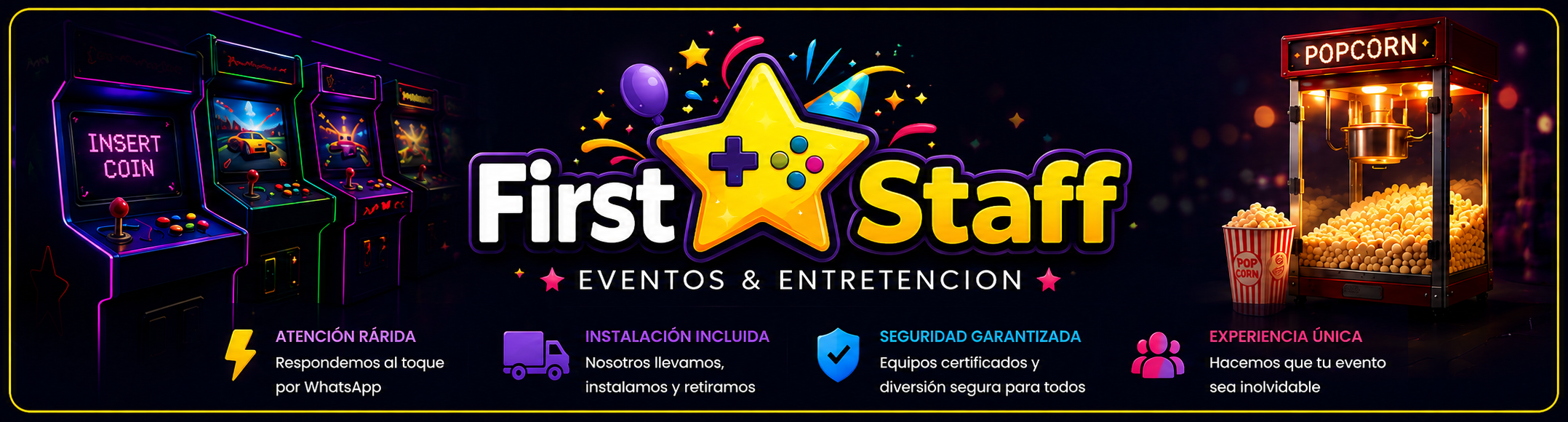 Banner FirstStaff arcade eventos